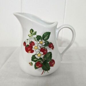 Vintage Cordon Bleu Creamer Strawberry Design BIA 4.5" Tall Made in France